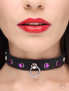 Leather Rhinestone Collar