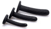 3 Piece Silicone Strap-On Set - Black