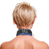 Strict Leather Deluxe Black and Blue Locking Collar