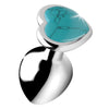 Authentic Turquoise Gemstone Heart Anal Plug