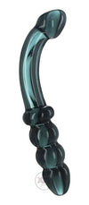 Smoky Jade Curved Glass Dildo